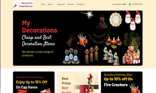 Decoration Products Inquiry Website developer in south Delhi