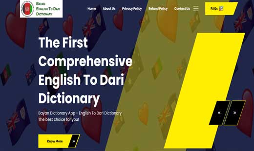 Bayan English to Dari Dictionary App Website developer in south Delhi