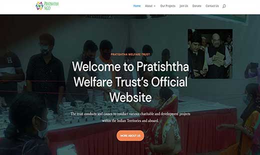 Pratishtha NGO Website developer in south Delhi